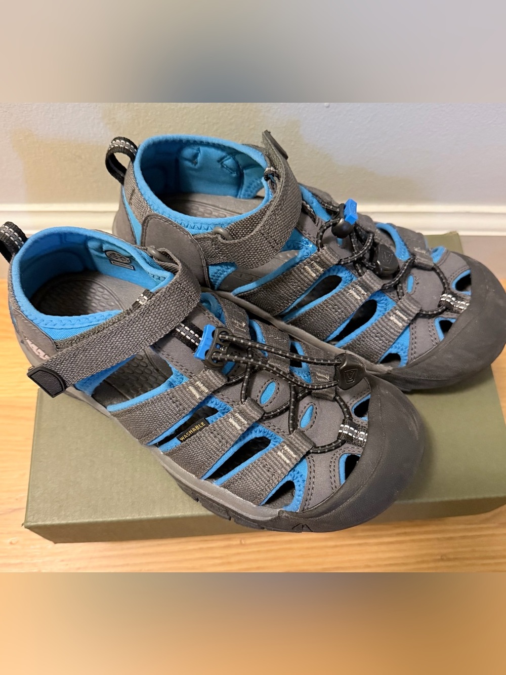 KEEN Newport H2 Kids Gray & Blue Outdoor Sandals
